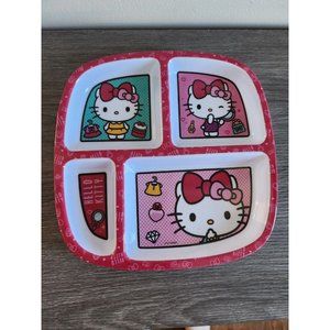 Hello Kitty Childrens Melamie Divided Tray Dish Plate 4 Sections Sanrio 🔥 2022